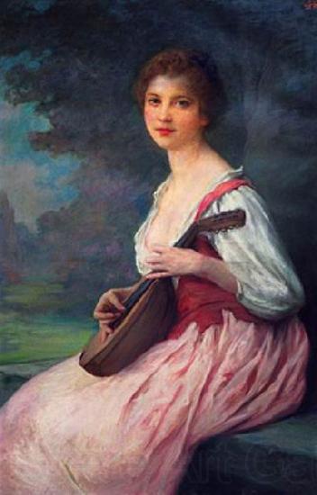 Charles-Amable Lenoir The Mandolin France oil painting art